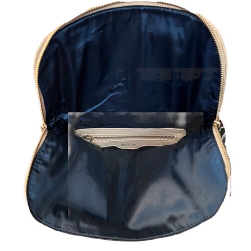 Deux Lux Crossbody Expandable Fold Over Tote Handbag Weekender Black/Cream/Gold - Picture 3 of 4