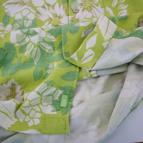 Vintage Tommy Bahama Silk Shirt Mens XL Green Pacific Breeze Vacation Dadcore - Picture 12 of 20