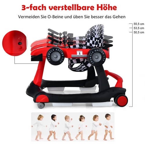 4 en 1 forme de voiture aide à l'apprentissage de la marche pliable bébé aide à l'apprentissage de la marche poussette d'apprentissage de la marche avec musique - Photo 54/66