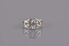 Sterling Silver Celtic Knot Openwork Tapered Band Ring 925 Sz: 6