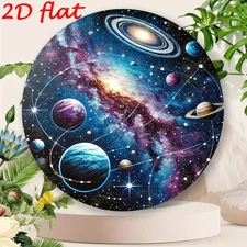 7.8x7.8 Inch Universe Starry Aluminum Wall Art for Space Theme