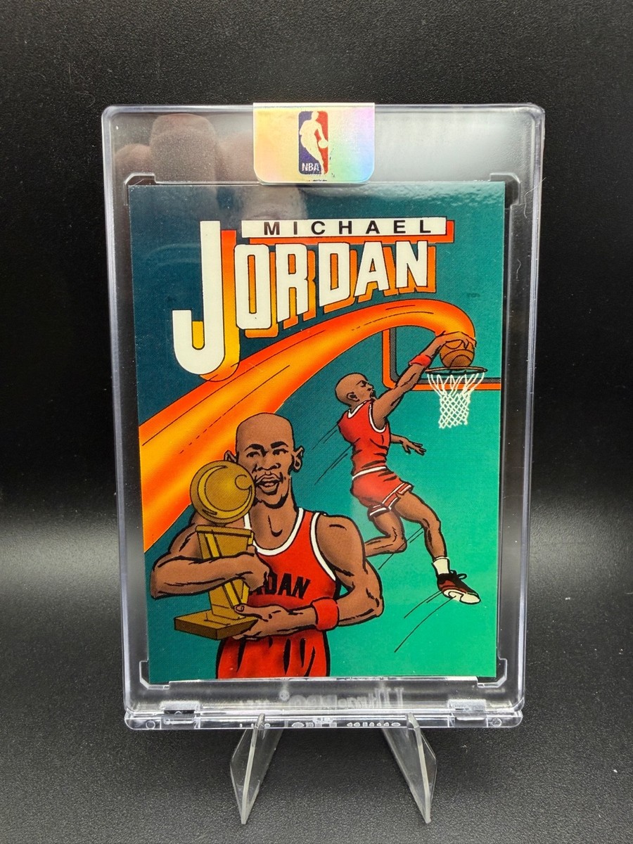 1989 Michael Jordan Cartoon Card Fire Dunk NBA JAM ERROR SCOTTIE