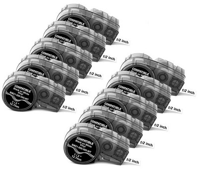 10PK Brady M21-500-595-WT Label Cartridge Vinyl White 1/2'' x 21 For BMP21-PLUS