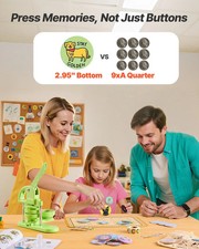 Button Maker Machine, 2.95 in, Plastic Pin Maker with 100pcs Button Parts, Circl