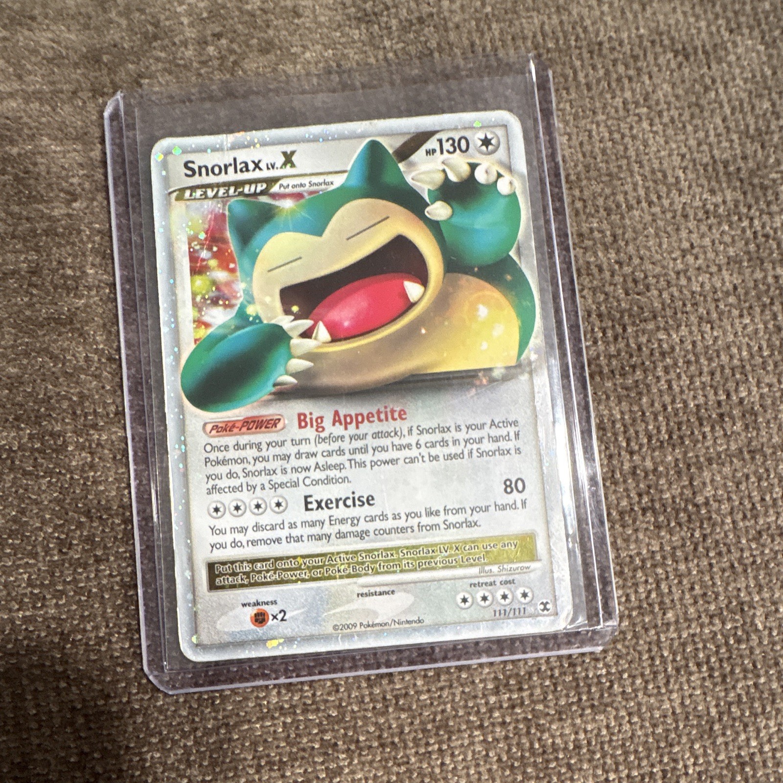 Pokemon TCG Snorlax LV.X 111/111 Rising Rivals Holo Ultra Rare English 2009