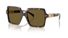 Versace 0VE4441 108/73 Havana /Dark Brown Lens 55mm Square Women's Sunglasses