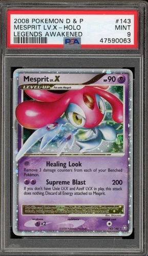 Pokemon Mesprit Lv.X Legends Awakened Holo Ultra Rare #143 PSA 9 Mint