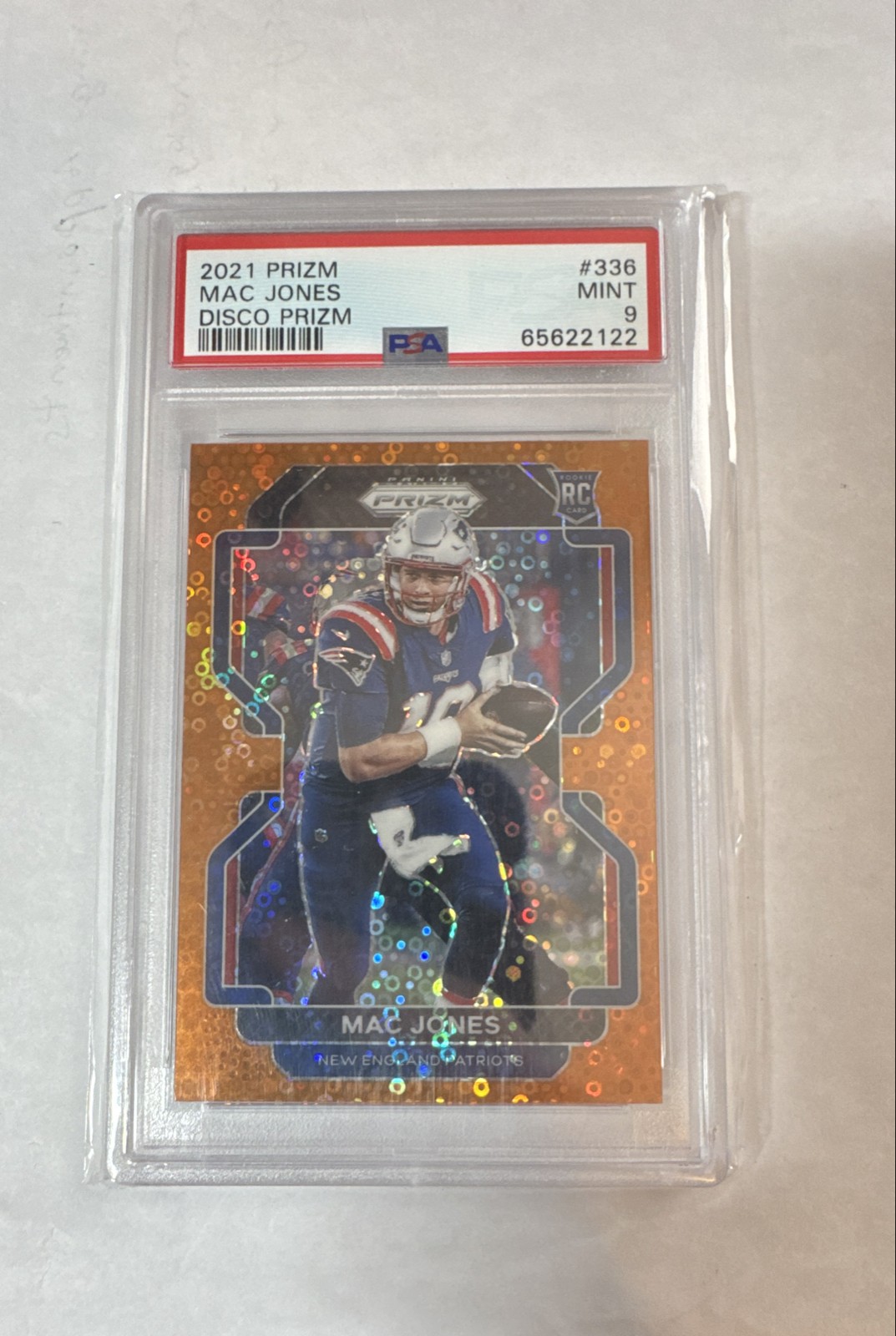 2021 Panini Prizm - Rookie Mac Jones #336 Orange Disco Prizm (RC) PSA 9