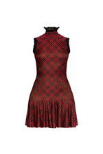 ALEXANDER MCQUEEN $2390 Tartan Jacquard Mini Dress in Red/Black New & Authentic