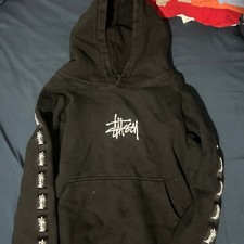 Stussy Hoodie Black Logo Stussy Embroidered