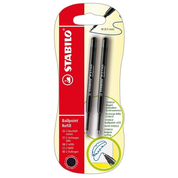 Stabilo Ballpoint Refill Kugelschreibermine 2Er Pack Schwarz Ersatzmine-image