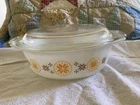Vintage Pyrex Town & Country 1 1/2 Qt Oval Casserole Baking Dish w/Lid #043