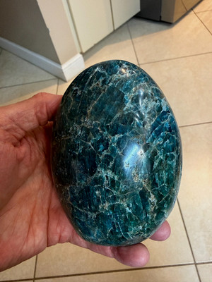 Apatite Crystal Gemstone Artisan Hand Carved Flame Spear Head Specimen 004