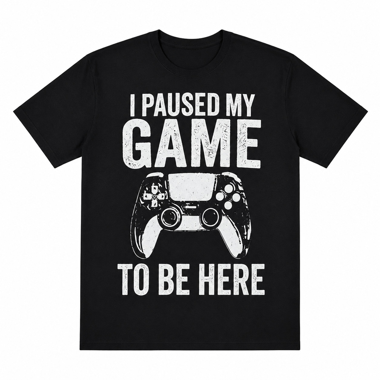 Brand New I Paused My Game To Be Here Black Graphic T-Shirt S-M & 3XL - second product detail image
