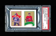 1987 OPC HOCKEY STICKER WAYNE GRETZKY / SHAYNE CORSON ROOKIE CARD PSA 7 NR MINT