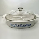 UNUSED Vintage Corning Ware OCEAN VIEW 4-Liter Casserole F-14-B  w/PYREX Lid