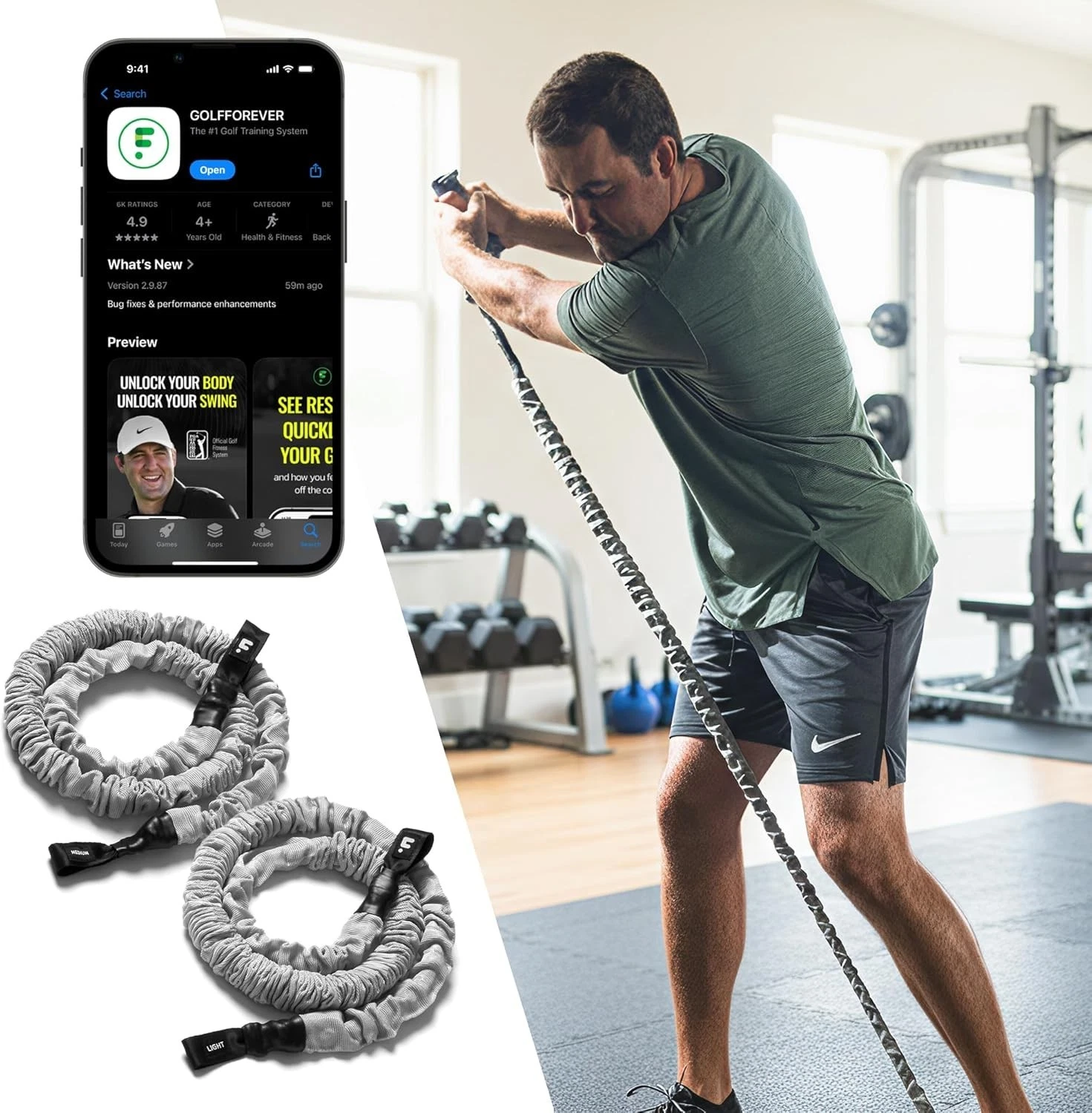 Resistance Bands 3-Month App Membership Golf Exercise&Pain Relief Video Routines