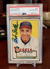 1952 Topps Baseball Bob Feller #88 PSA A Beautiful AUTO, Bold color! 