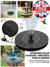 Solar Powered Garden Water Fountain | Eco-Friendly Outdoor Pump for Bird Bath