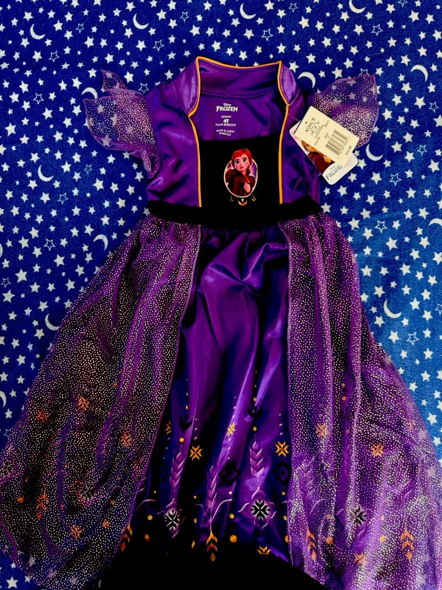 Disney Frozen Anna Costume Dress 4T Toddler Girls Purple Sparkle Disney Frozen Anna Costume Dress 4T Toddler Girls Purple Sparkle
