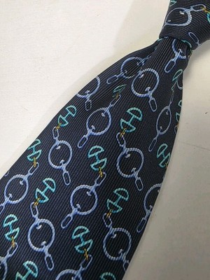 mens vintage Celine Paris classic 100% all silk luxury Geometric Knots neck tie