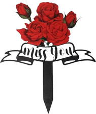 Heart-Shaped Outdoor Memorial Plaque - Large Metal Grave Marker for Cemetery, Gr