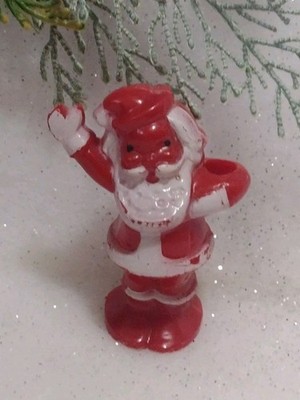 Vtg Christmas Rosen Rosbro Waving Santa Claus Red FACE Candy Container #1