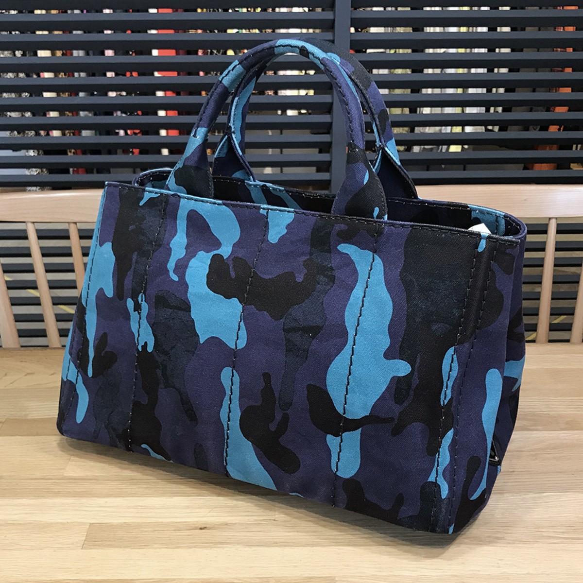 Item Prada Canapa Tote Camouflage Blue Camouflage B2642B 2WAY Handbag Shoulder thumbnail 2
