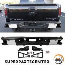 Chrome Rear Bumper Wside Stepssensor Holes For 2007-2013 Chevy Silverado 1500