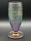 Fenton For HOACGA Lavender Ice Blue Gold Good Luck Carnival Glass Corn Vase