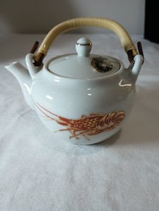 Tiny Japanese Kutani Prawn/Shrimp Teapot 5" x  3" tall w/o lid or handle