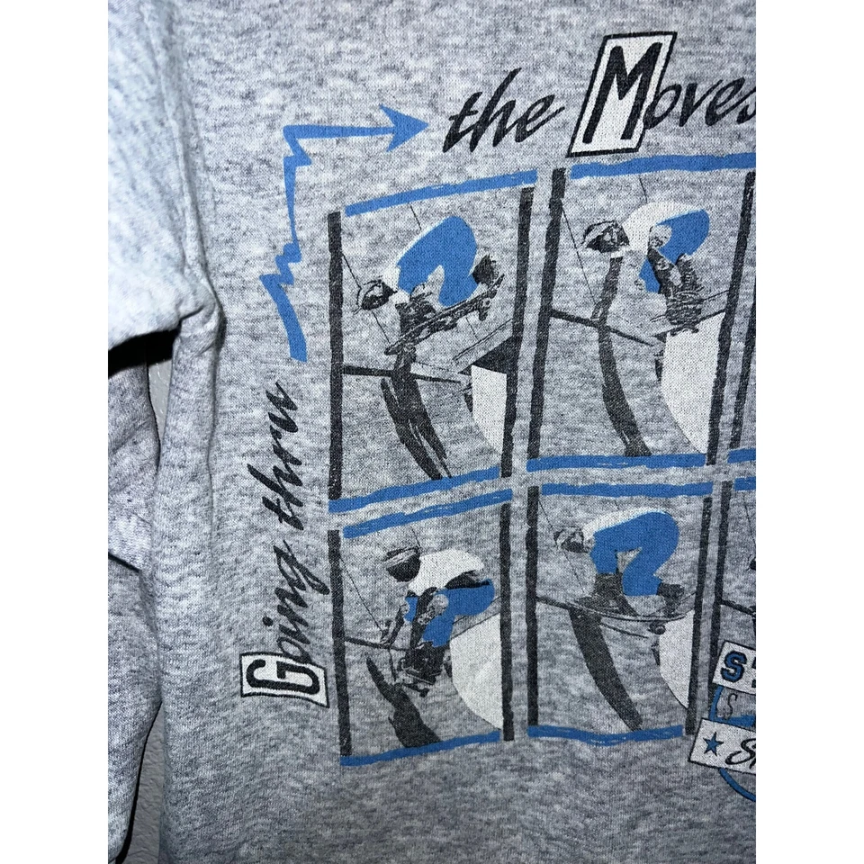 Sudadera de skate vintage juvenil patinaje callejero deporte monopatín gris cuello redondo M Foto 3 de 4