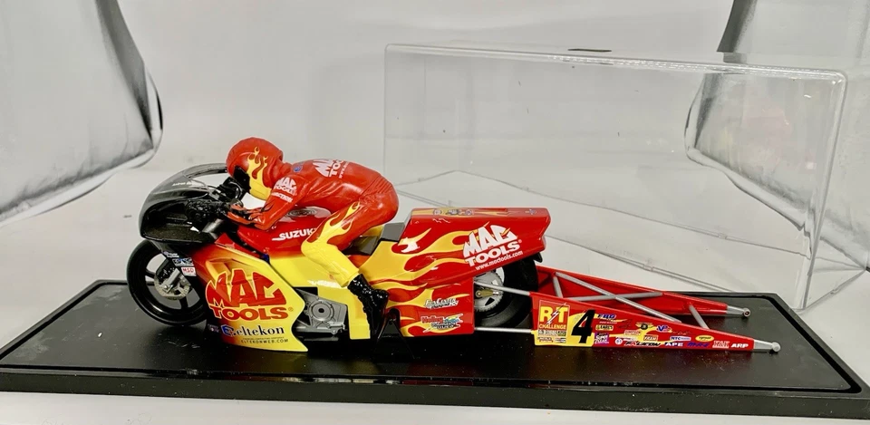 Action Antron Brown Mac Tools 2001 Pro Stock Bike 1:9 Scale Diecast Case and Box - Image 3 of 4