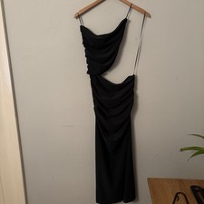 Zara Teal Green Stretchy Bodycon Cutout Strapless Midi Midaxi Dress. Medium. New