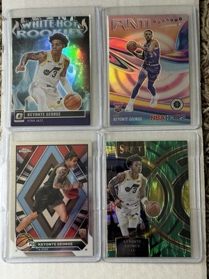 4-Card Keyonte George RC Lot: Hoops Anti-Gravity, Select Prizm & Topps Refractor