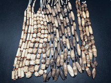 Handcut Vivid Striped Brown Calcite Beads  Square Beads with Spacers