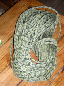 Mammut Climbing Rope 60 meters long Green and Unused 10 Year Old rock climbing