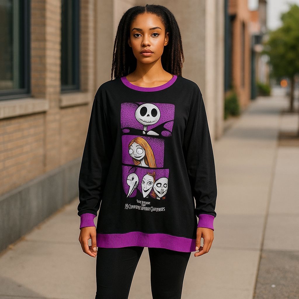 Nightmare Before Christmas Pajama Shirt Women's Sleep Disney Large