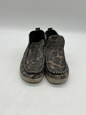 Hey Dude Helis Leo Nut Leopard Faux Fur Lining Women  s Sz 6 Slip On Boots Shoes.
