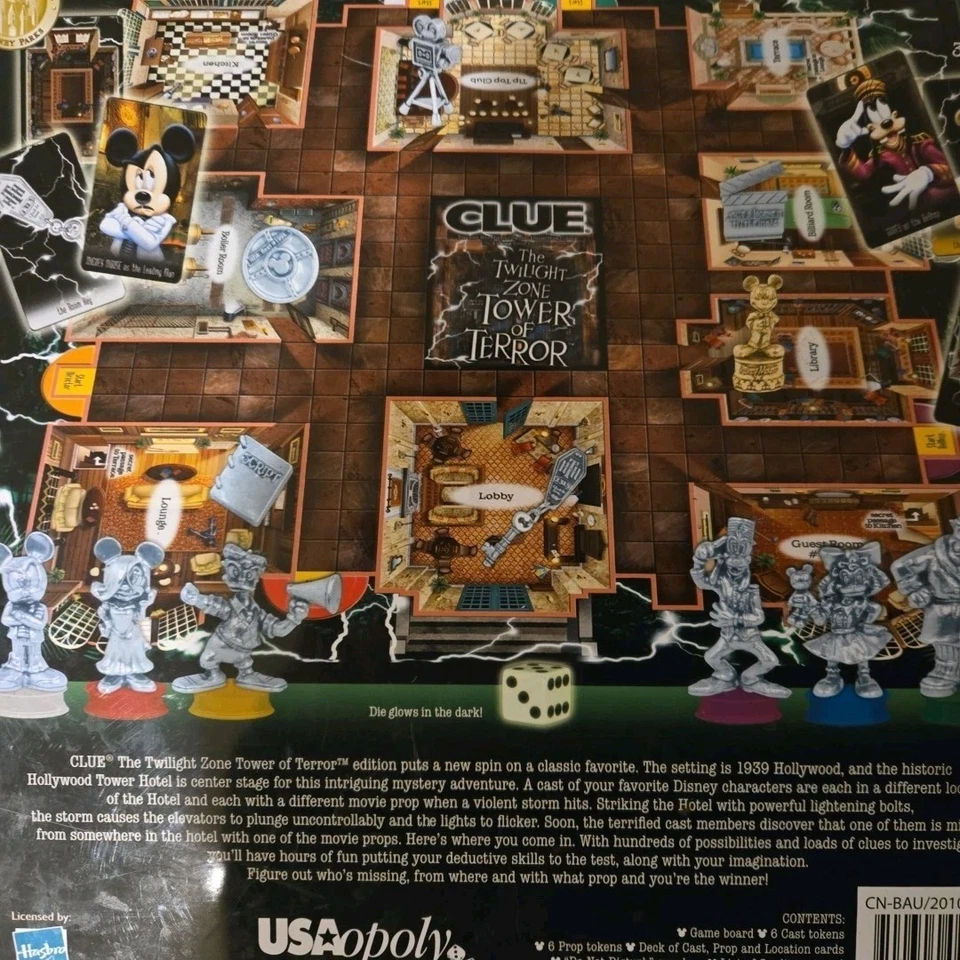 复古 Clue The Twilight Zone 恐怖之塔侦探游戏 迪士尼乐园 — 第 2/2 张图片