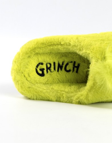 Zapatillas de mula con cara bordada verde The Grinch para hombre - Imagen 4 de 9