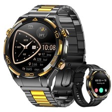 W90PRO Men Tactical Smart Watch Stainless Steel Strap GPS 900mAh 20-Day Battery