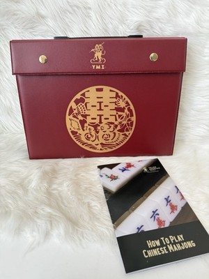 Yellow Mountain Imports Chinese Mahjong Set Brand New Sealed Green Tiles W/ Case