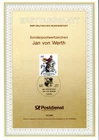 1991 Germany  Jan von Werth FDC SG 2355 Ersttagsblatt 12/1991 Military Commander