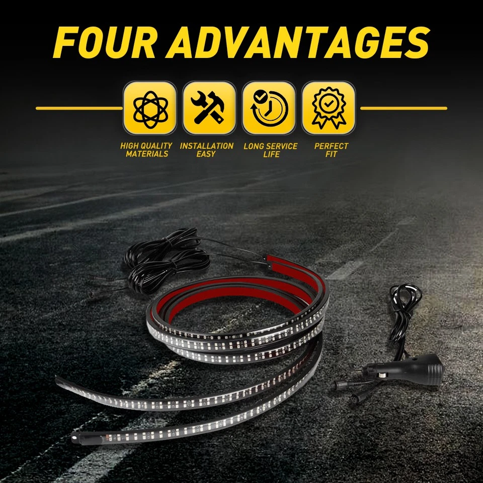 Tira de luces estroboscópicas de emergencia LED para camión de 70 pulgadas 2 piezas barra T Foto 2 de 4