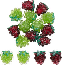 12 Pcs Handmade Lampwork Beads, 14Mm Glass Fruit Beads Glass Grape Beads Loose L