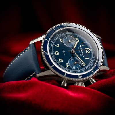 Blancpain Air Command Titanium Blue Dial AC02-12B40-63A Complete Set