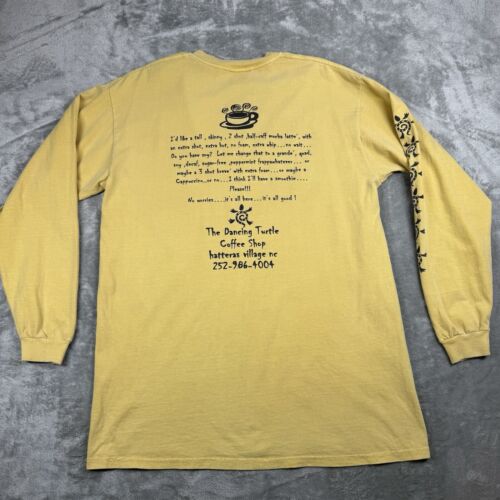 Comfort Colors Shirt Medium Gelb Baumwolle Langarm Grafikdruck Kaffee T-Shirt - Bild 2 von 7