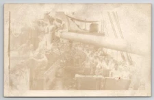 RPPC WW1 Sailors On Ships Deck Gun Real Photo Postcard W28