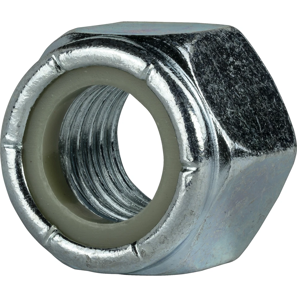 FASTENERE Nylon Insert Hex Lock Nuts Zinc Plated Grade 2 Steel Nyloc All Sizes Available